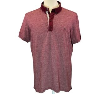 Pavi Italy Design Men's Maroon Short Sleeve Polo Shirt Size 2XL